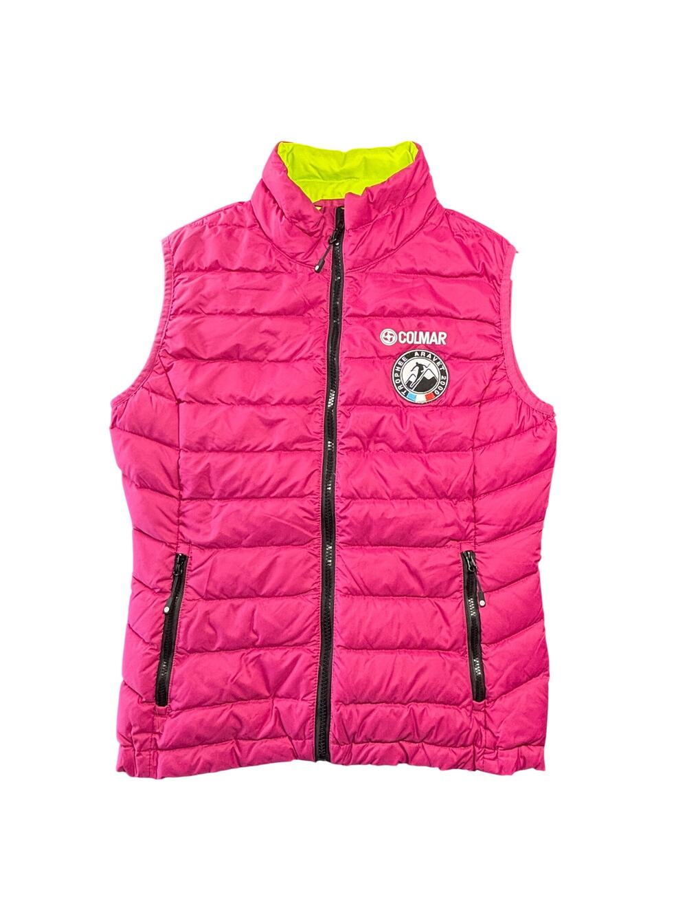 Colmar Down Puffer Vest Womens IT 44 Pink Trophée Andros 2000 Ski Racing